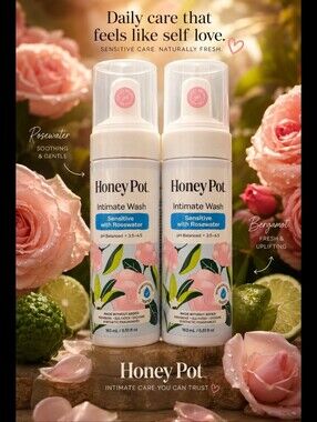 Honey Pot Intimate Wash - Sensitive with Rosewater (2 Pack)
